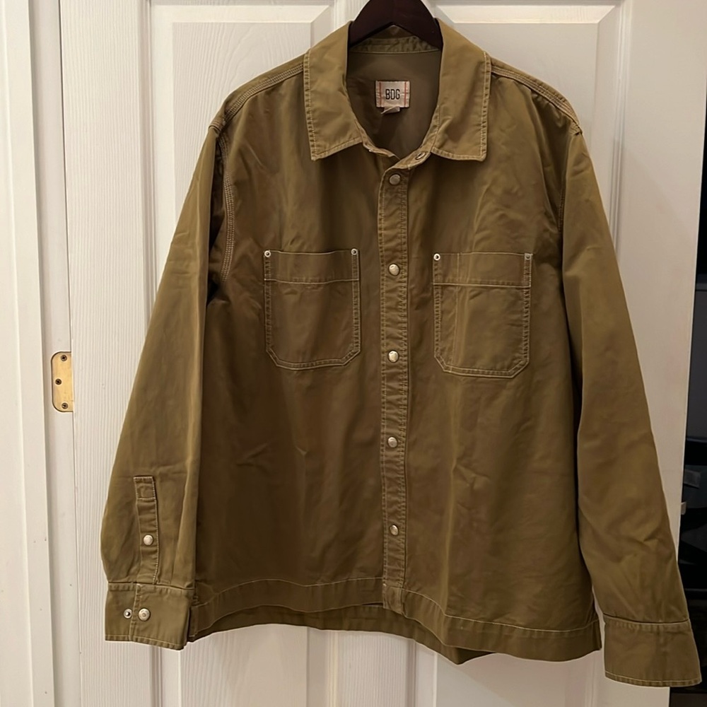 Men’s BDG Urban Outfitters Green Long Sleeve Snap Shirt